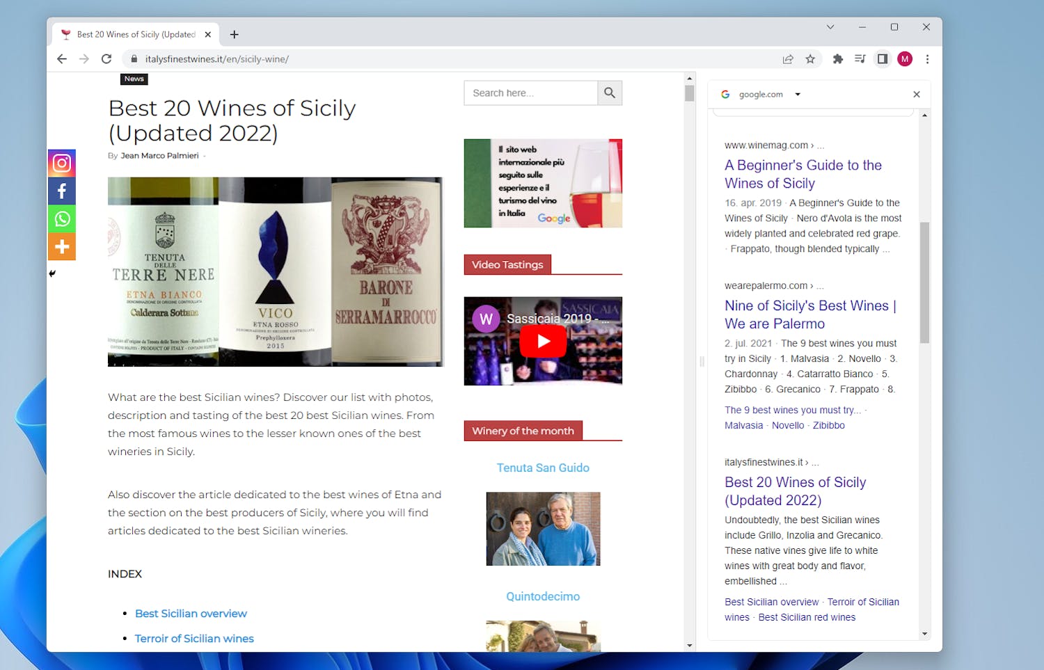 Enkla sökningar i Google Chrome: Enkla sökningar i Google Chrome med sökningar i sidofält